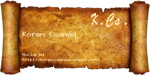 Koren Csanád névjegykártya